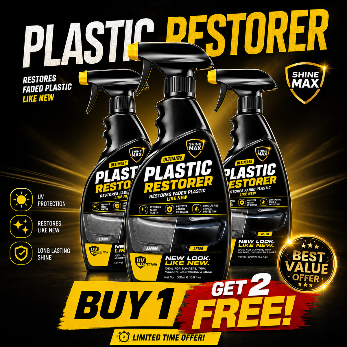 PLASTIC RESTORER SPRAY ✨BUY 1 GET 2 FREE✨