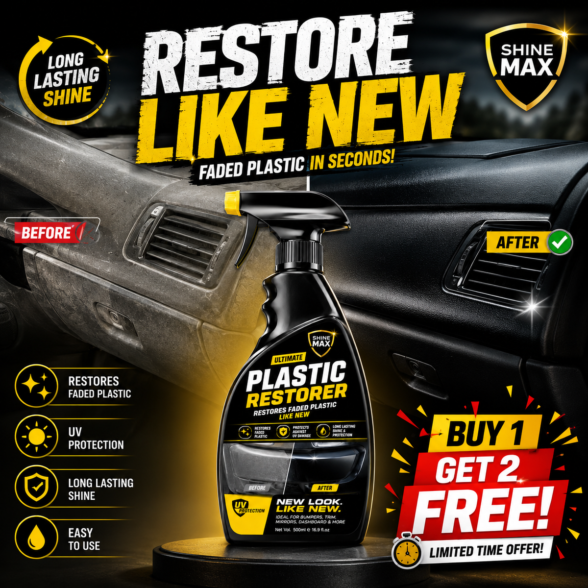 PLASTIC RESTORER SPRAY ✨BUY 1 GET 2 FREE✨