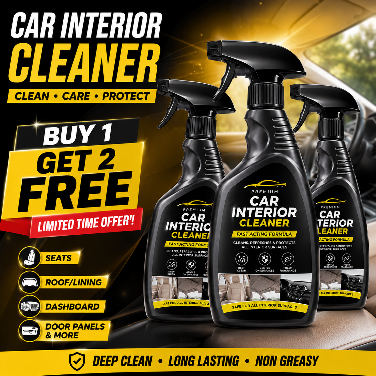 Car Interior Cleaner 💫BUY 1 GET 2 FREE🔥